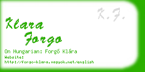 klara forgo business card