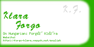 klara forgo business card